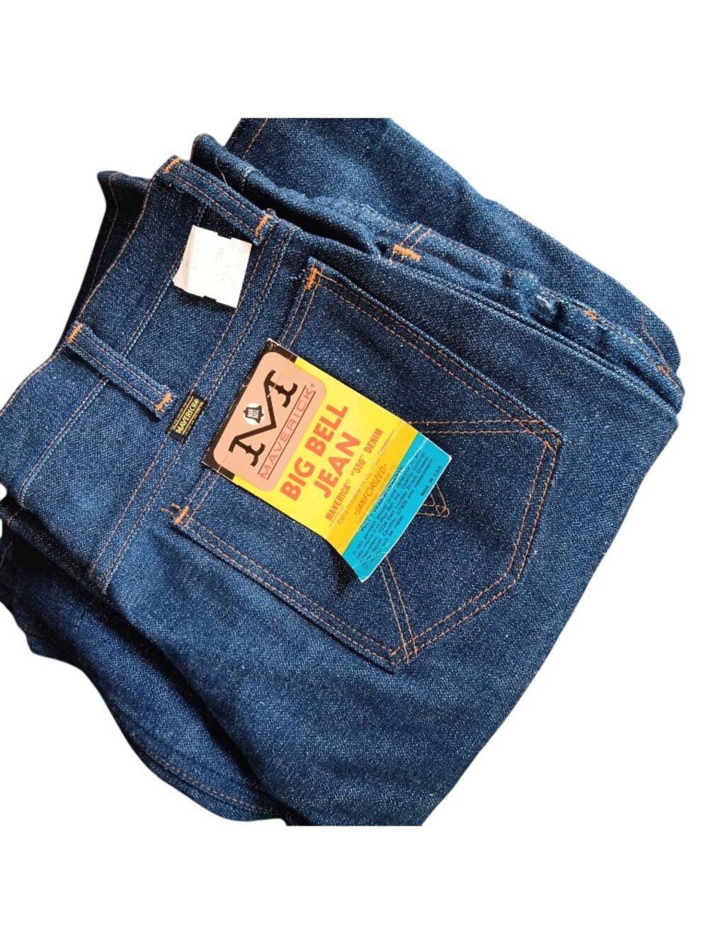 New Vintage Men's Bellbottom Jeans 33x30 Maverick Big Blue Bell Deadstock 1970's